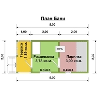 Русская баня Дом и Баня Уют (2.3x5 м)