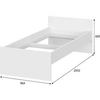 Кровать NN мебель Токио 90x200 00-00106113 (белый текстурный)