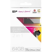 USB Flash Silicon-Power xDrive Z50 64GB (черный/серебристый)