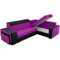 Угловой диван Лига диванов Модена 100278 (правый, микровельвет, фиолетовый/черный)