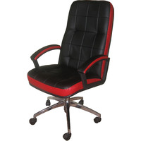 Кресло VIROKO STYLE Compact ChM (кожа, мультиблок, черный/красный)