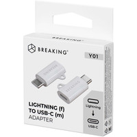 Адаптер Breaking 24567 Y01 Lightning - USB Type-C (белый)