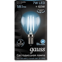 Светодиодная лампочка Gauss LED Filament Globe E14 7 Вт 4100 К 105801207