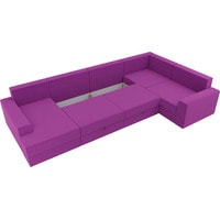 П-образный диван Лига диванов Мэдисон 28907 (микровельвет, фиолетовый/черный)