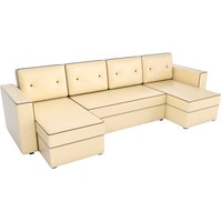 П-образный диван Лига диванов Принстон 100060 (экокожа, бежевый)