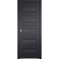 Межкомнатная дверь ProfilDoors Модерн 48U L 70x200 (черный матовый/стекло графит)