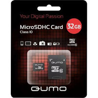 Карта памяти QUMO microSDHC QM32GMICSDHC10U3 32GB (с адаптером)