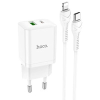 Сетевое зарядное Hoco N28 Lightning (белый)