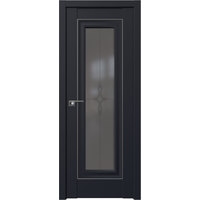 Межкомнатная дверь ProfilDoors 24U L 70x200 (черный матовый/узор графит/серебро)