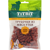 Лакомство для собак TiTBiT Трубочки из мяса утки для мини пород 100 г