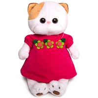 Классическая игрушка Basik & Co Ли-Ли в малиновом платье с цветочками LK27-020