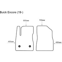 Комплект ковриков для авто Alicosta Buick Encore 2019- (водительский+передний пассажирский, ЭВА 6-уг, черный)
