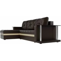 Угловой диван Лига диванов Атланта М 2 стола 100129 (левый, экокожа, коричневый)