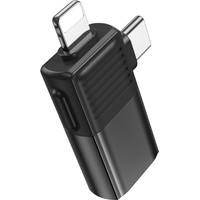 Адаптер Borofone BV18 Lightning - USB Type-C - USB Type-A (черный)