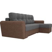 Угловой диван Лига диванов Амстердам 35176 (правый, рогожка, серый/коричневый)