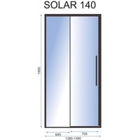 Душевая дверь Rea Solar 140 (черный/прозрачное стекло)