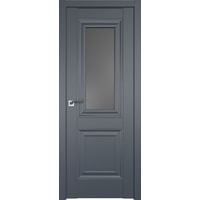 Межкомнатная дверь ProfilDoors 28U L 70x200 (антрацит/стекло графит/серебристый)