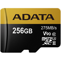 Карта памяти ADATA microSDXC UHS-II 256GB + адаптер [AUSDX256GUII3CL10-CA1]