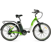 Электровелосипед Eltreco White 2422 (белый/зеленый)