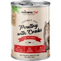 Консервированный корм для кошек Chicopee Adult Cat домашняя птица с крабами 400 г