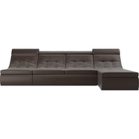 Модульный диван Лига диванов Холидей люкс 105574 (экокожа, коричневый)