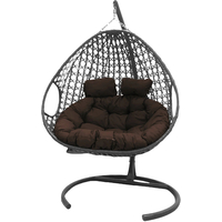 Подвесное кресло M-Group Для двоих Люкс 11510305 (серый ротанг/коричневая подушка)