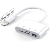 Карт-ридер USBTOP Lightning - USB3.0/TF/SD (белый)