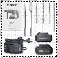 Перфоратор Bort BHD-20LI-BL (с 2-мя АКБ, кейс)