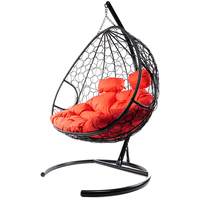 Подвесное кресло M-Group Для двоих 11450406 (черный ротанг/красная подушка)