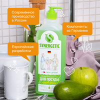 Средство для мытья посуды Synergetic антибактериальное, с ароматом яблока 1 л
