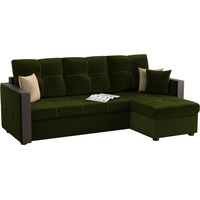 Угловой диван Mebelico Валенсия (вельвет, зеленый)