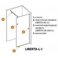Душевая стенка Cezares LIBERTA-L-1-115-120-C-NERO