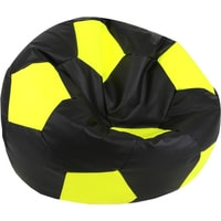 Кресло-мешок Мама рада! Мяч экокожа (черный/желтый, L, smart balls)