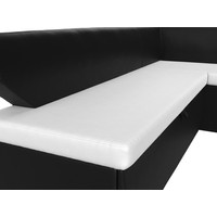 Угловой диван Лига диванов Омура 338 правый (экокожа белый/черный)