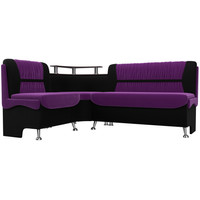 Угловой диван Лига диванов Сидней 263 левый 107382 (микровельвет, фиолетовый/черный)