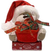 Классическая игрушка Fizzy Moon Мишка в костюме Деда Мороза с подарком (10 см) [60530.7]