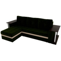 Угловой диван Craftmebel Атланта М угловой 2 стола (нпб, левый, зеленый вельвет)