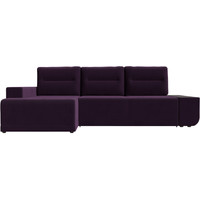 Угловой диван Лига диванов Чикаго левый 110732L (велюр фиолетовый)