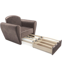 Кресло-кровать Мебель-АРС Квартет (бархат, серо-шоколадный Star Velvet 60 Cofee)