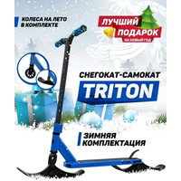 Самокат на лыжах Plank Triton P20-TRI100B+SKI (синий)