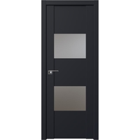 Межкомнатная дверь ProfilDoors 21U L 60x200 (черный матовый, стекло серебряный лак)