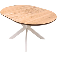 Кухонный стол ОКА Раунд 100-140x75 (дуб натуральный/белый)