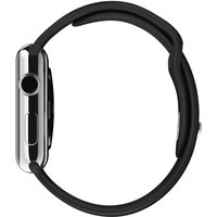 Умные часы Apple Watch 42mm Stainless Steel with Black Sport Band (MJ3U2)