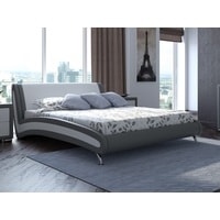 Кровать Ormatek Corso-2 160x190 (экокожа, серый/белый)