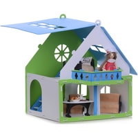 Кукольный домик Krasatoys Дачный домик Варенька с мебелью 000257 (белый/голубой)