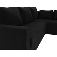 Угловой диван Лига диванов Мансберг 317 правый 112536 (микровельвет, черный)