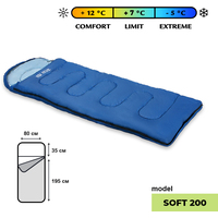 Спальный мешок GOLDEN SHARK Soft 200 (молния справа, синий)