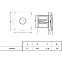 Осевой вентилятор CATA X-MART 10 Matic Inox