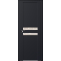 Межкомнатная дверь ProfilDoors 2.03U L 80x200 (черный матовый, стекло перламутровый лак)