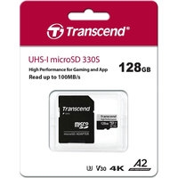 Карта памяти Transcend microSDXC 330S 128GB (с адаптером)